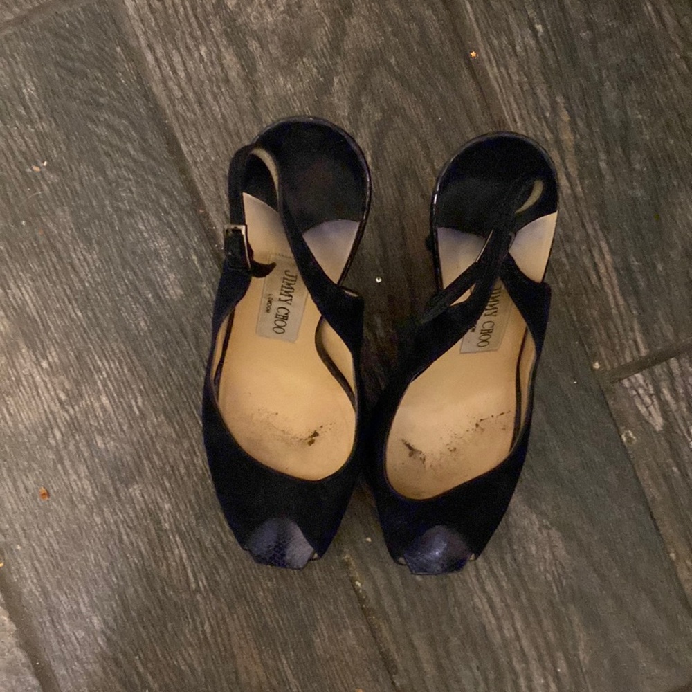 Jimmy Choo navy slingback pumps